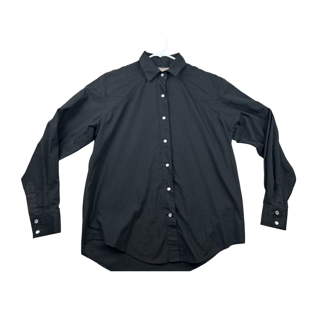 Sheplers Mens Western Shirt S Black Pearl Snap Long Sleeve Cowboy Rodeo Goth
